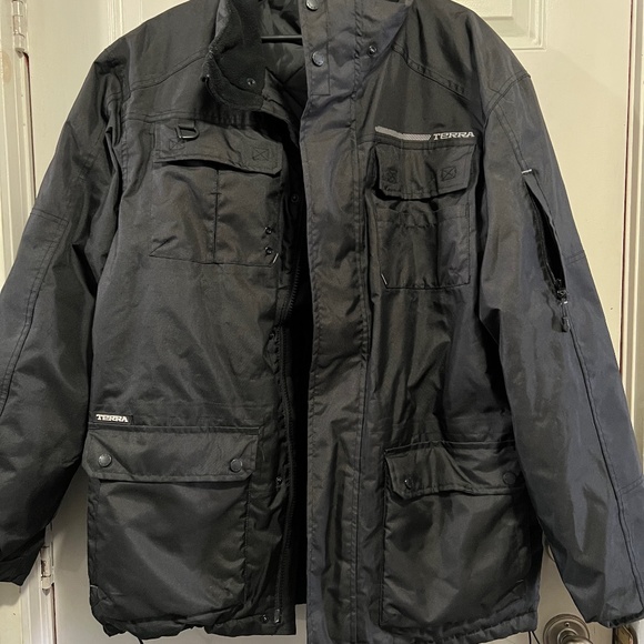 Terra Men's Large Black Winter Coat - Picture 1 of 11
